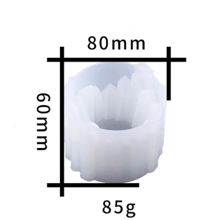 

New Crystal Epoxy Storage Box Resin Mold DIY Crafts Ornament Making Tool Candle Holder Silicone Mould For Candle Making 1pcs білий