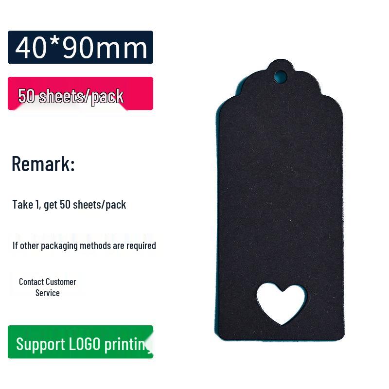 50x30 Kraft Paper Flower Head Blank Hang Tag - European Handwritten Message Bookmark Gift