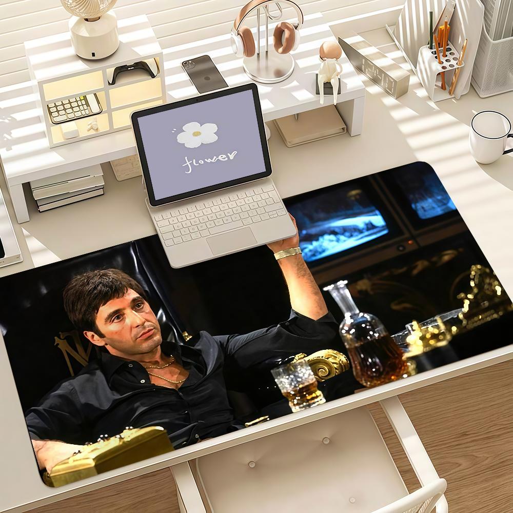 Tapis de Souris Cool S-scarface Bord en Caoutchouc Antidérapant Verrouillé Épais pour Ordinateur Portable Bureau de Jeu