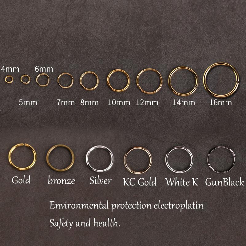 100-200Pcs/Lot 4 5 6 8 10 mm Loops Open Jump Rings Split Rings Crafts Connectors For DIY Jewelry Making Findings Accessories