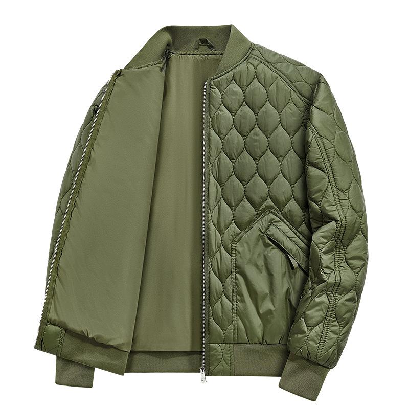 Autumn and Winter New Men's Baseball Collar Soft Youth Cotton-padded Jacket Warm and Fleece Jacket Men