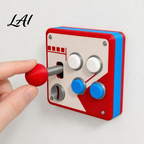 Game Controller Wall Decor Retro Arcade Light Switch Cover 1-Gang/2-Gang Plate with Joystick XYAB Mounted Display Buttons Gaming for Room