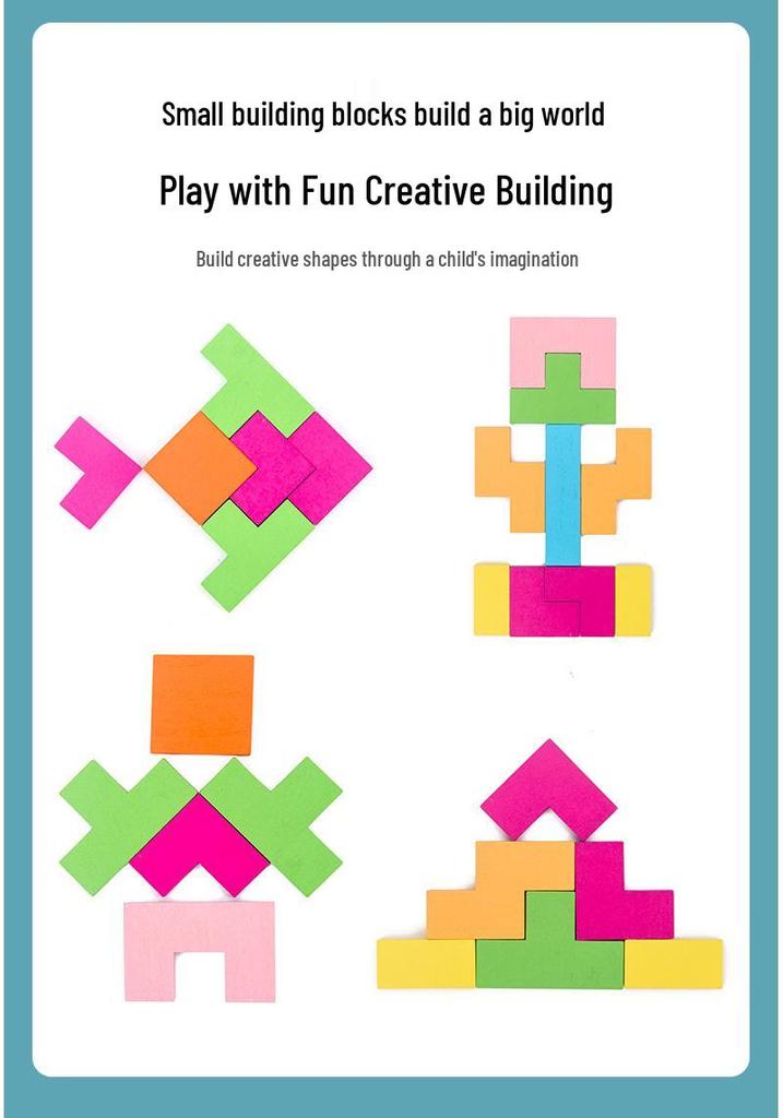 Wooden Educational Pull-Along Toy Car with Shape Matching and Colorful Geometric Blocks