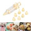 Pastry Decorating Nozzle Set   Piping Syringe with 8Pcs Nozzles for Cake Decorating(CreamColored Nozzle )