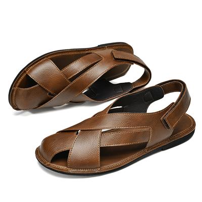 Sandales plates légères et respirantes pour hommes, chaussures de plage décontractées et d'extérieur, de haute qualité, faites à la main, tendance été