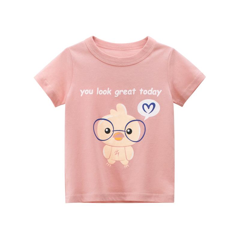 2026 Toddler Kid Baby Girls Clothes Summer Cotton T Shirt Short Sleeve Infant Top Cartoon Flower Print Tee Childrens Tshirt
