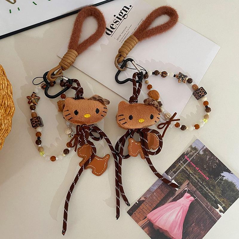 Colgante para Bolso Sanrio Hello Kitty Llavero de Dibujos Animados Maillard Figura de Anime Linda Muñeca con Cuerda Trenzada Regalo de Cumpleaños para Niña