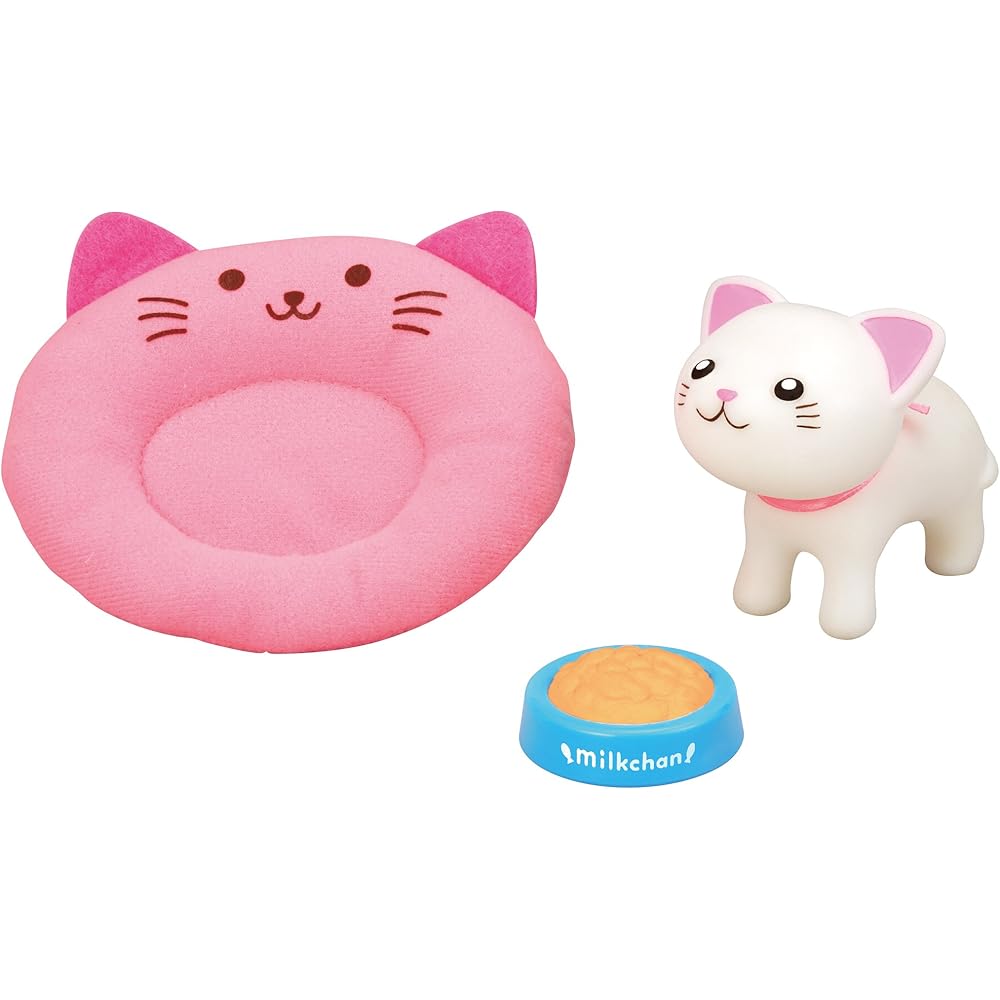 Meru-chan Cat Care Set with Accessories for Dolls, Includes Cat Toy and Feeding Items