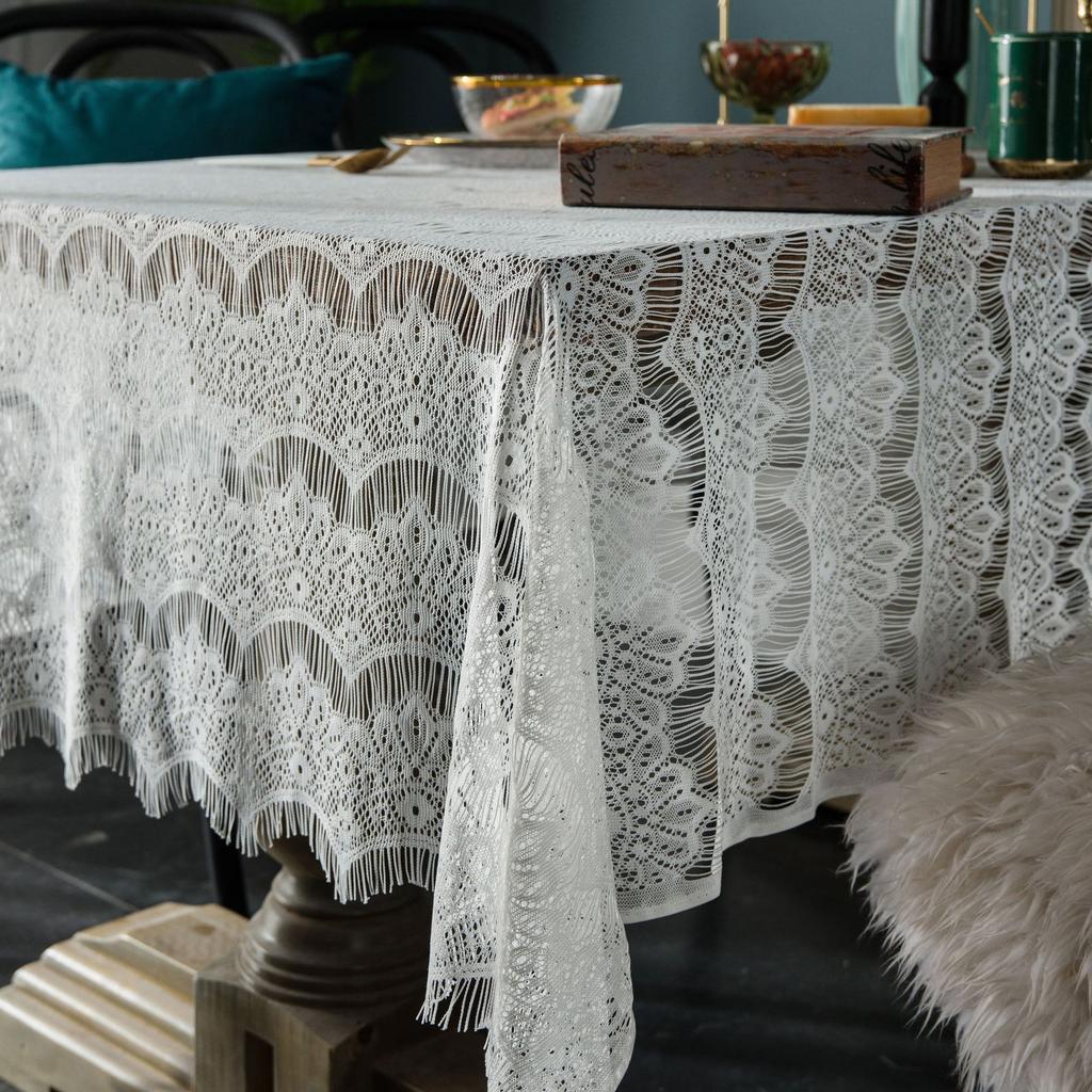 Lace Tablecloth Hollow Decoration L Cover Cloth Napkin Coffee Table Eyelashes Cafe Book Table Cloth