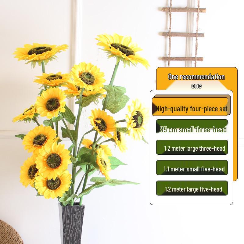 Large High Branch Sunflower Artificial Flower Bouquet for Living Room Decoration