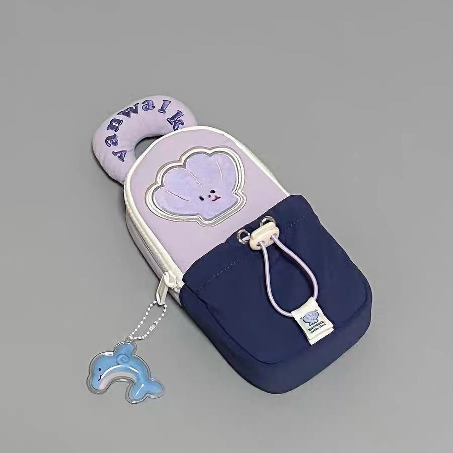 Shell Pattern Marine Drawstring Stationery Bag For Middle School Girls