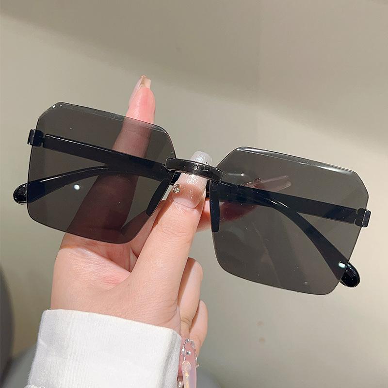 Non-polarized Fashion Vintage Square Rimless Sunglasses Men Women Gradient Outdoor Casual Party Gathering Eyeglasses