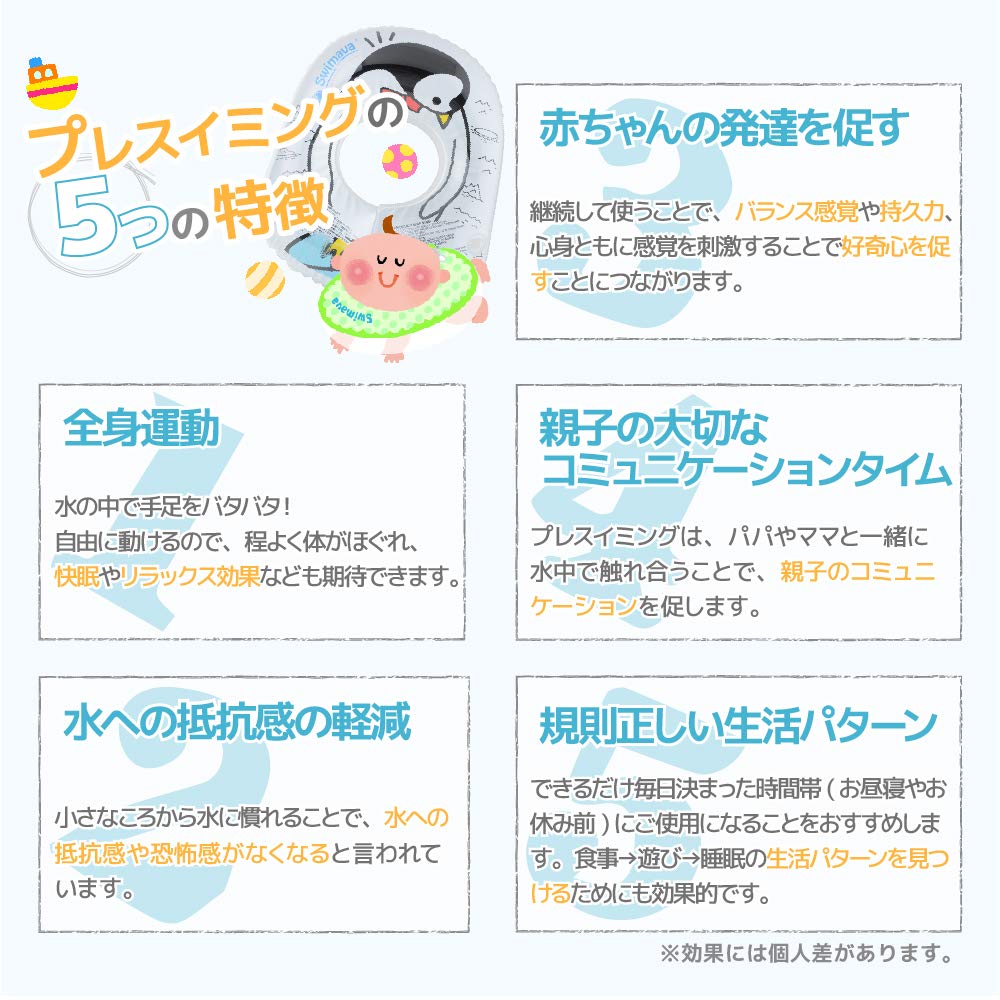 Swimava [Produto Japonês Autêntico, Garantia de 60 Dias] Anel Corporal, um Flutuador Inflável Ajustável à Cintura para Esporte e Auxílio Educacional para Bebês de 6 Meses a 2 Anos