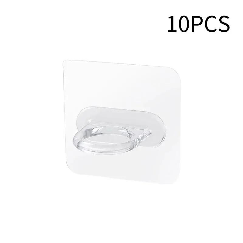 

10-Piece Multifunctional Round Wall Hooks, No Drilling, Seamless Adhesive, for Kitchen & Bathroom, Home Ring Coat Hooks чистый