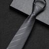 Business Dress Lazy Zipper Free Groom Best Man Wedding Korean Narrow Shirt Striped Plaid Tie