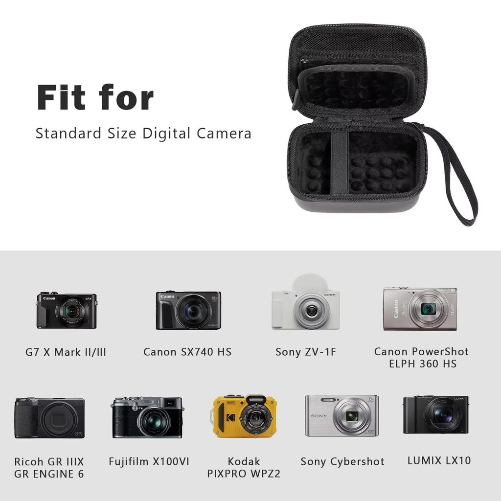 Hard Shell Digital Camera Case for Canon G7X Mark III Mark II, Sony Cybershot, PowerShot SX740, Ricoh GR III, Kodak Pixpro Case