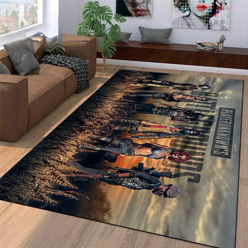 Survival Game Special Forces Printed Flannel Carpet Non-Slip Suitable for Bedroom, Living Room, Children's Room Decoration