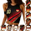 Weltmeister Alemania Mujer Top Corto Sin Mangas Verano Casual Ajustado Chaleco de Tirantes Acanalado Aficionado al Fútbol