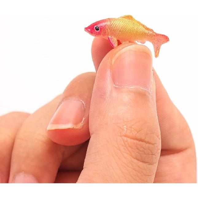 X Hot Popcorn 40Pcs Mini Koi Fish Mini Goldfish Figurines Miniature Koi Fish Tiny Fish Fairy Garden Supplies