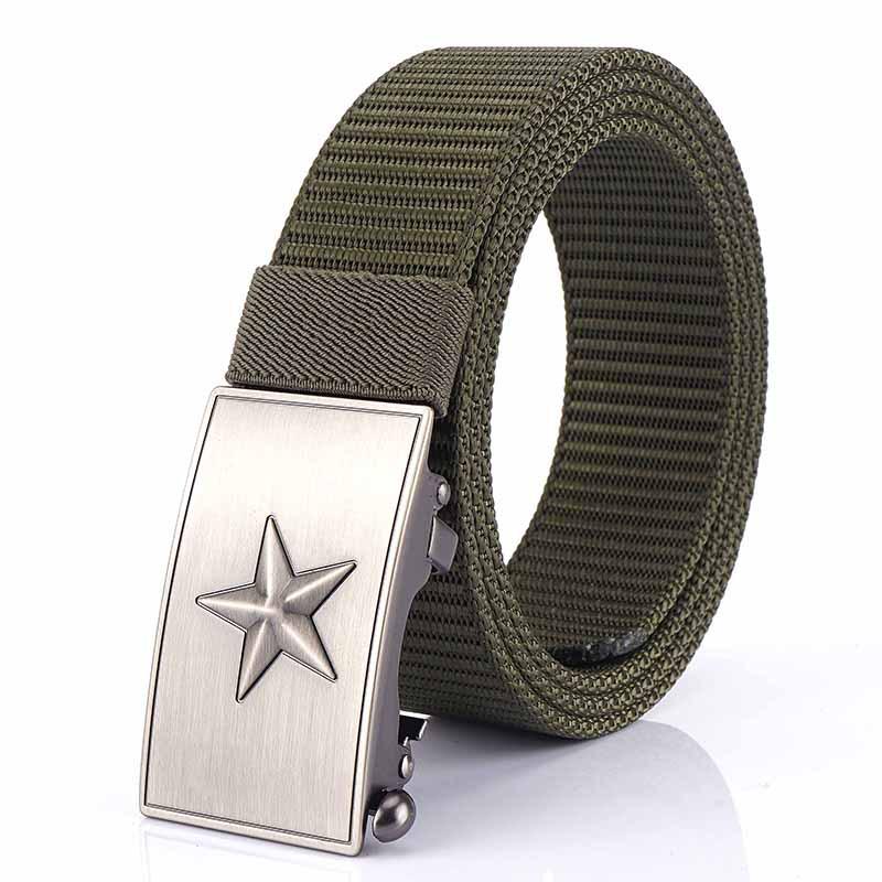 35CMNylon Waistband Toothless Automatic Buckle Outdoor Training Tactical Men's Business Shirt Fire