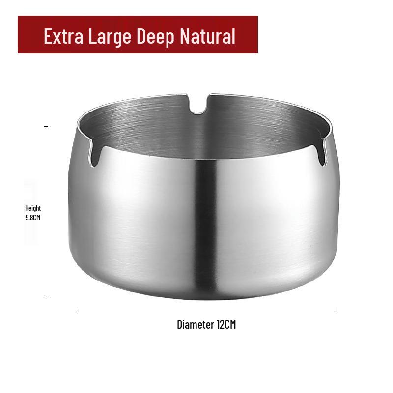 Customized Windproof Stainless Steel Ashtray with Engraved Silk Flower for Bars, Cafes, and Living Rooms