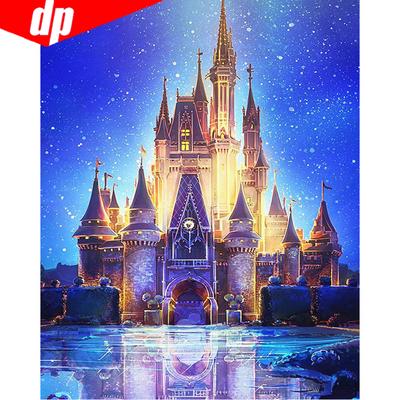 5D DIY Diamond Painting Scenic Castle Full Round Embroidery Pictures