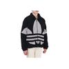 Adidas Originals Velvet Stand Collar Sport Thick Jacket With Contrast Logo Unisex Jackets Black HC0325
