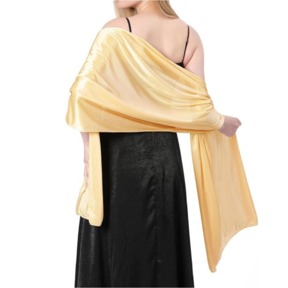 Fashion Soft Chiffon Women Chiffon Shawl Wraps Lightweight Elegant Bridesmaid Shawl Scarfs Long Evening Shawl Wedding золотой