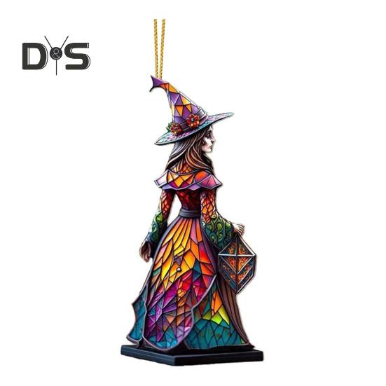 

Подвеска на Хэллоуин, акриловая подвеска в виде ведьмы-феи, разноцветные крылья бабочки, подвеска для сумки в машину, декор на Хэллоуин B