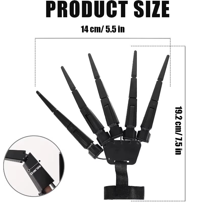 Halloween Cosplay Finger Glove Realistic Horror Articulated Fingers Fake Fingers Scary Skeleton Hand Ghost Claw Prop Party Decor