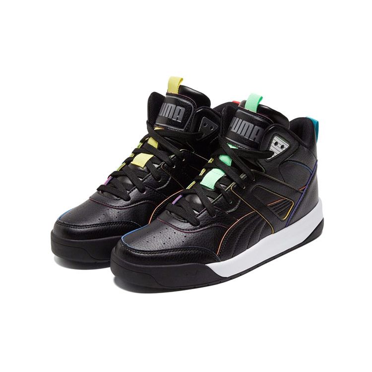 Puma Zapatillas de Media Caña de Cuero Sintético para la Parte Trasera Unisex Zapatillas Negras 368872-02
