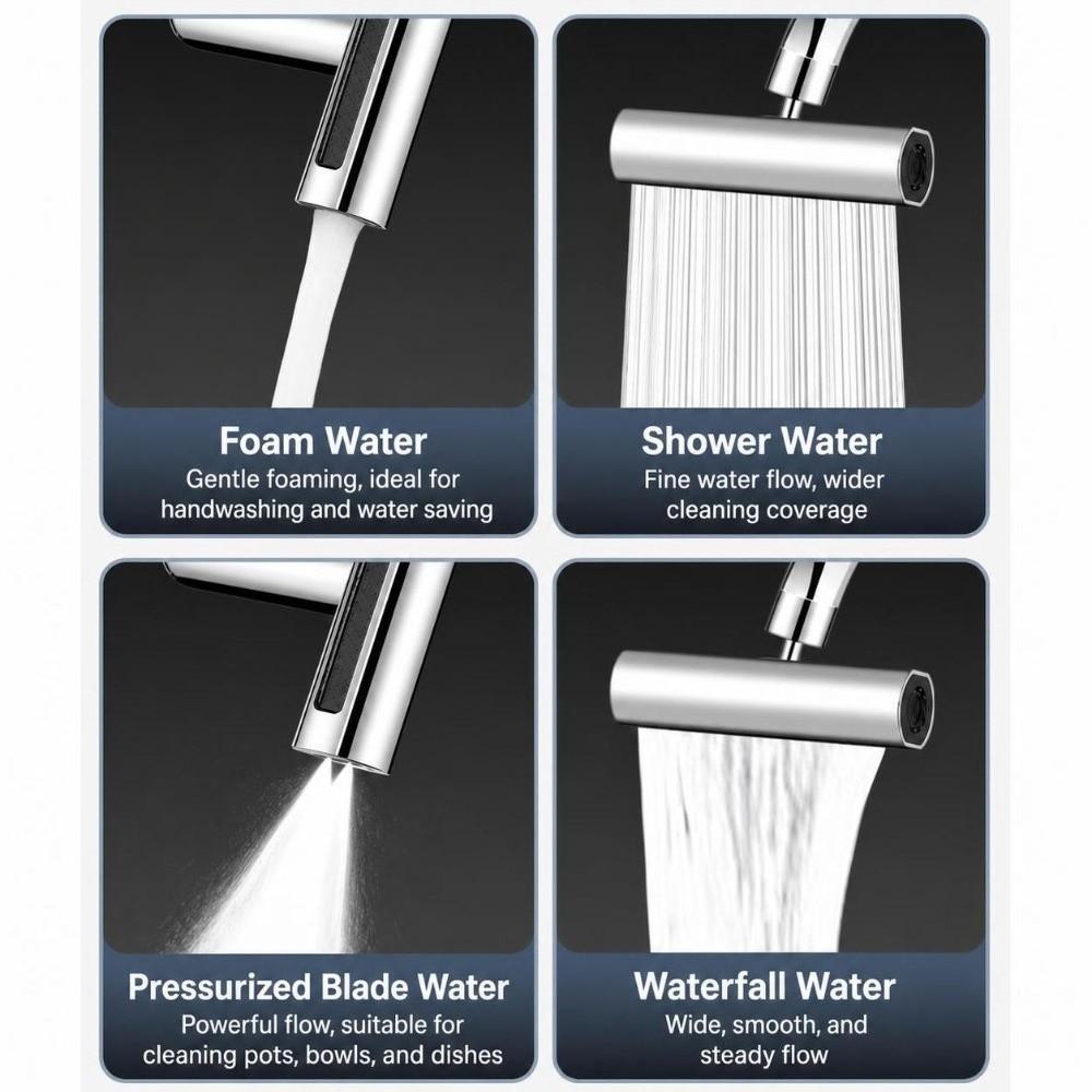 Waterfall Outlet Faucet Extender 360° Rotatable Sink Nozzle Head Water Tap Aerator  Home Washing