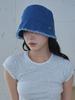 Olinkeompeulliteu Frayed Ham Moon Bucket Hat (Medium Blue)