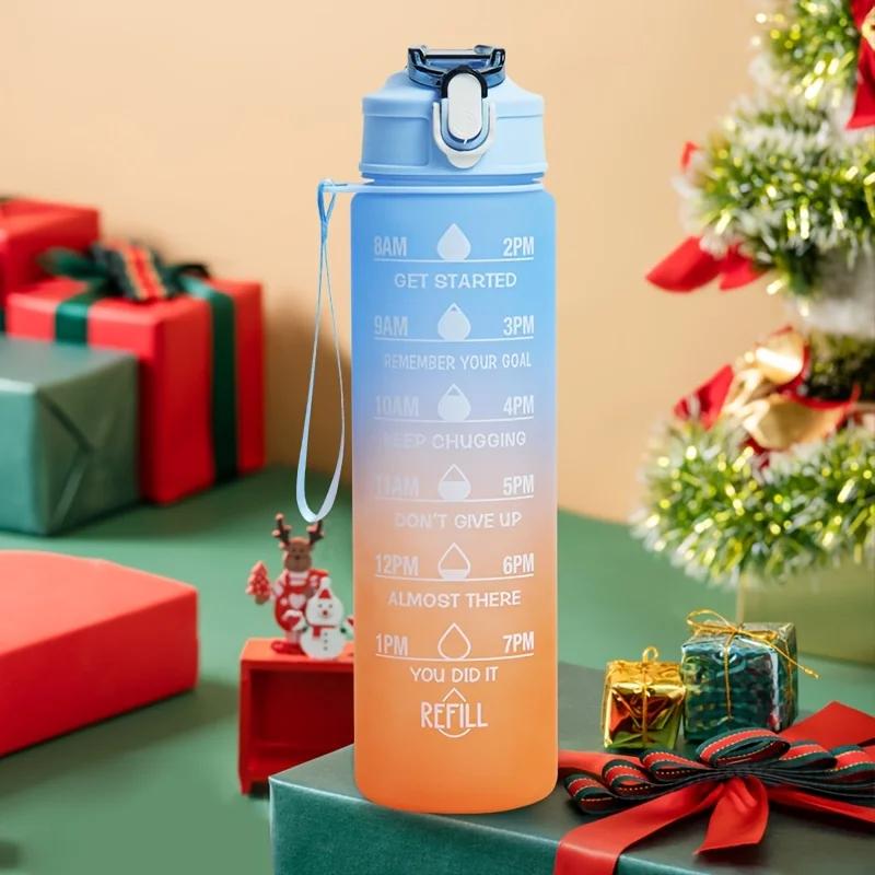 Water Bottle 2 Liter Stay Hydrated Motivated Leakproof Plastic Sport Bottle Reminder Times Sports Outdoor Fitness Office Indoor