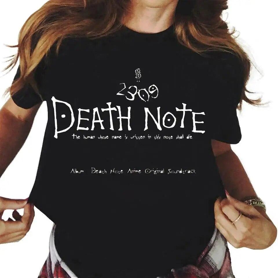 Japanese Anime Death Note Graphic Print T Shirt Unisex Women Fashion Casual Harajuku Short Sleeve Plus Size Unisex T Shirt