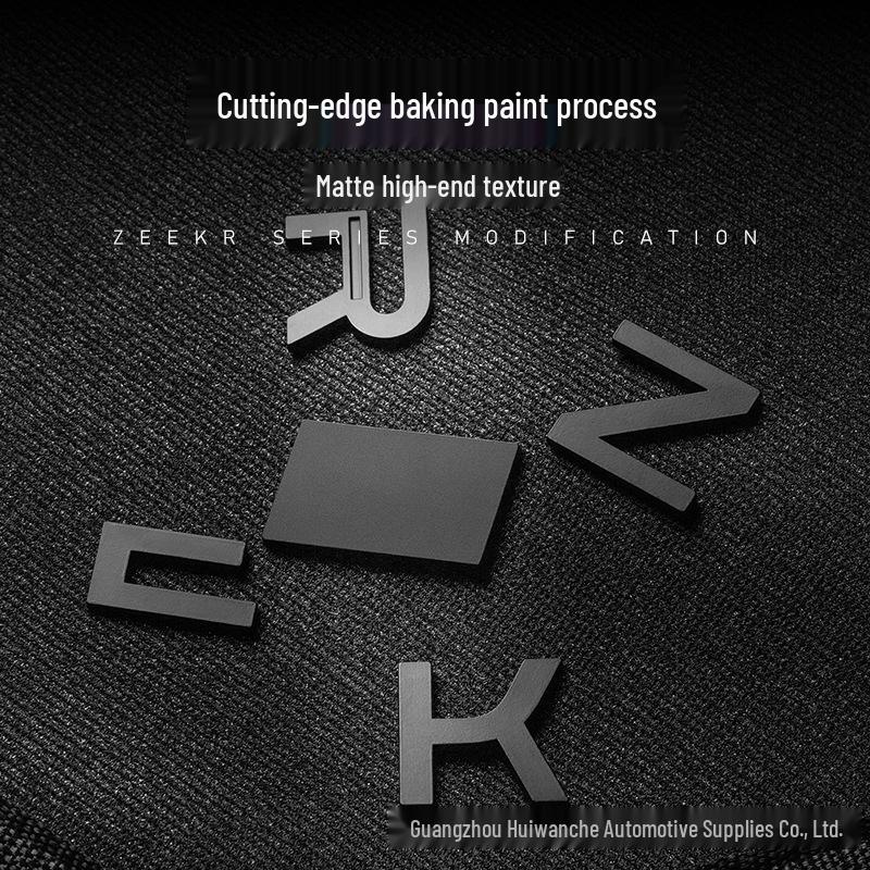 Black Decorative Covers for Zeekr 9X Car Logos - Front & Rear Metal Protection Accessories
