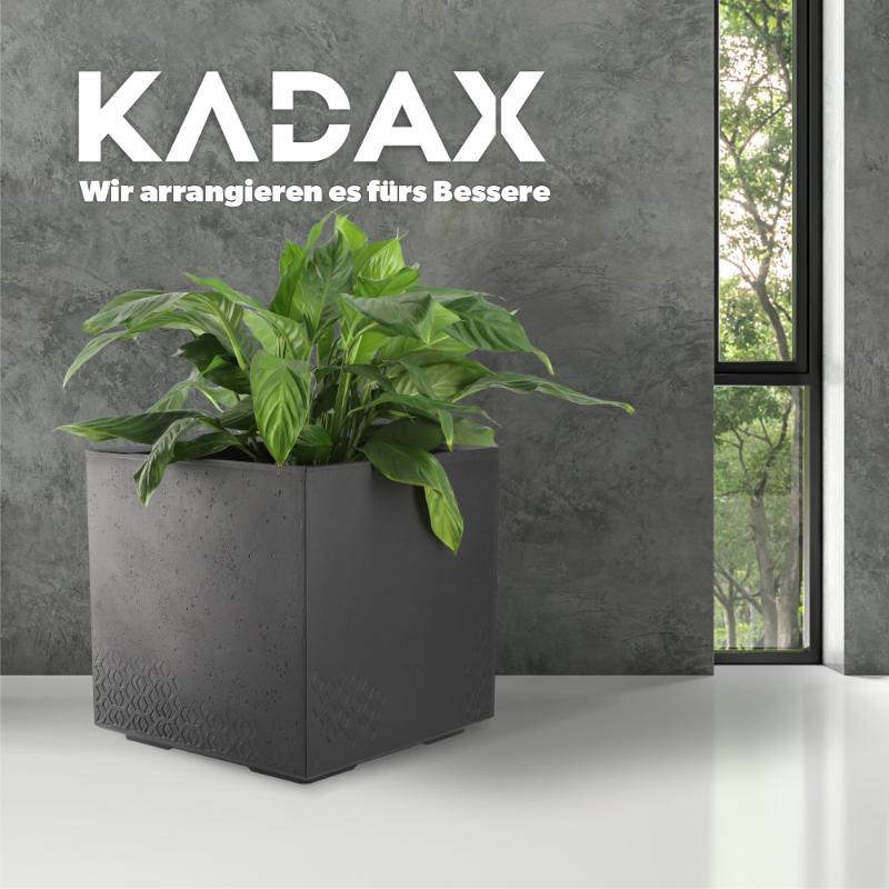 KADAX Doniczka Donica Na Kółkach Eko 40x40cm Czarna Na Kwiaty Rośliny Z Korkiem