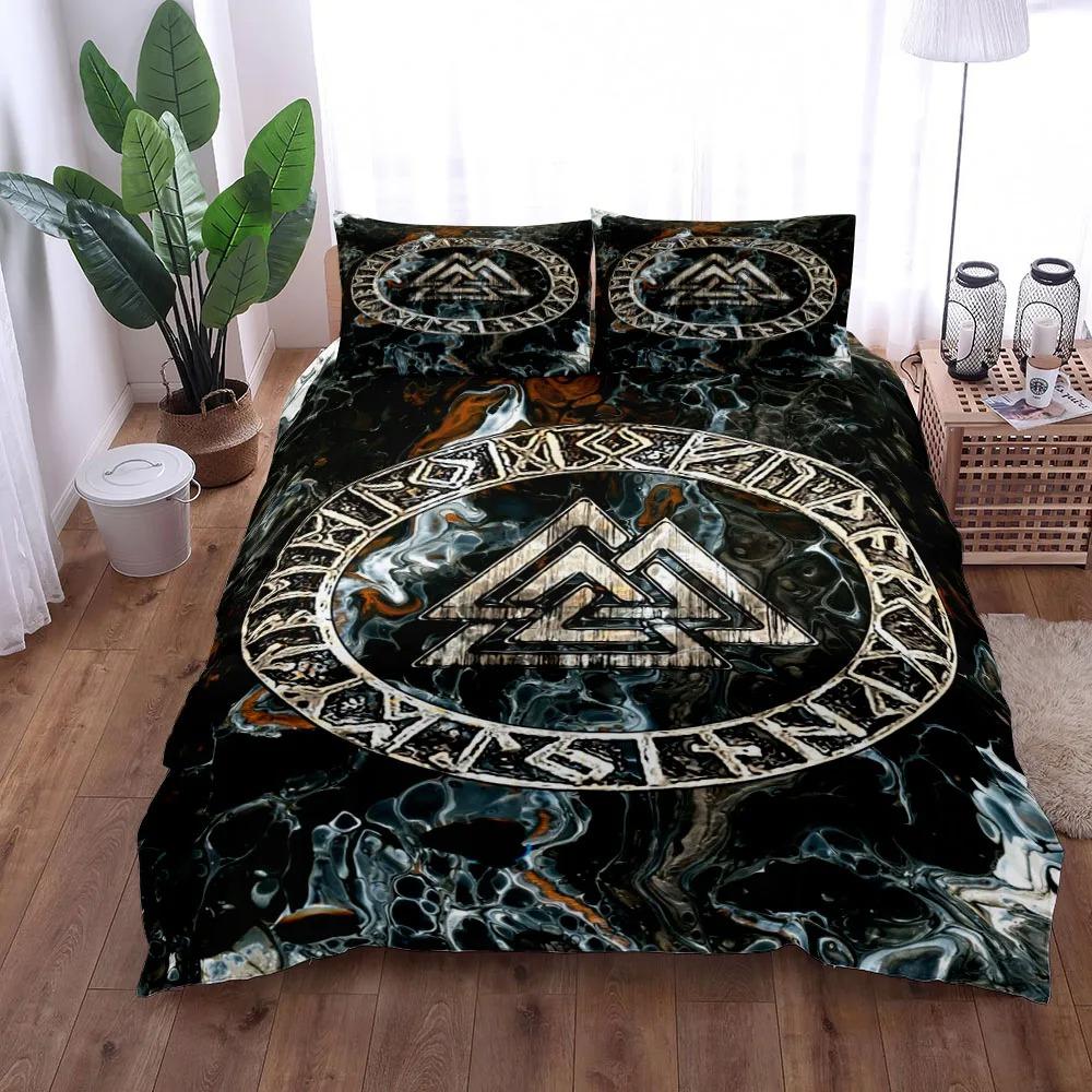 Vigvisir Viking Art Constellation Bedding Set Single Twin Full Queen King Size Polyester Aldult Kids Comforter Quilt Cover Set