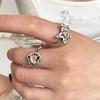 Vintage Herz Pentagramm Offener Ring für Damen Süß Kühl Alt Gemacht Hohl Liebesstern Persönlichkeit Fingerzubehör Mode Schmuck