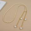 Pearl Thin Waist Chain Women's Decorative White Dress Belt Korean Version Simple and Fashionable Metal Belt Skirt Belt