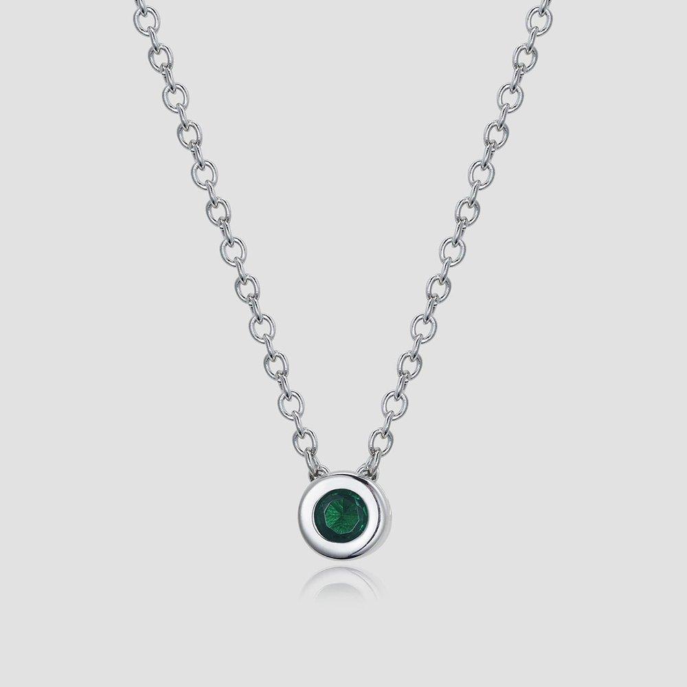 Daily Bezel Necklace _Green