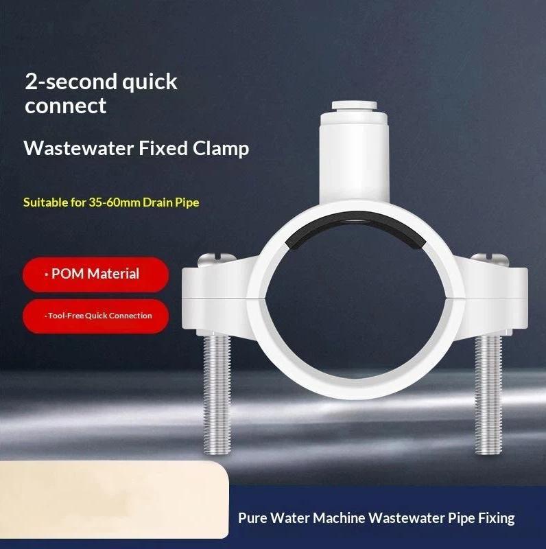Water Filter Replacement Clamp for RO System Quick Disconnect Food-Grade BPA Free Fits Standard Size Household Water Purifier Parts