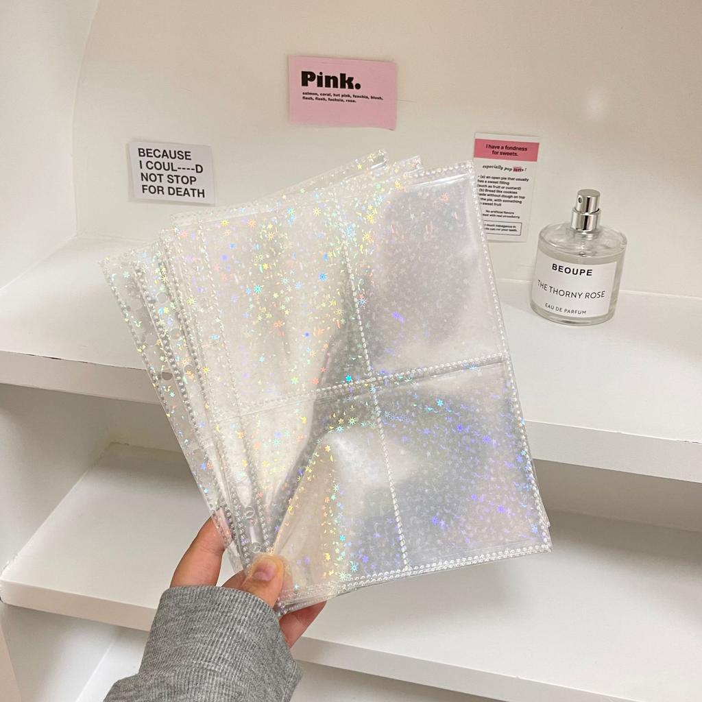 A5 Star Transparent Cover Binder Pocard Holder Idol Kpop Po Album Po Collect Book Zipper Bag Storage School Stationery