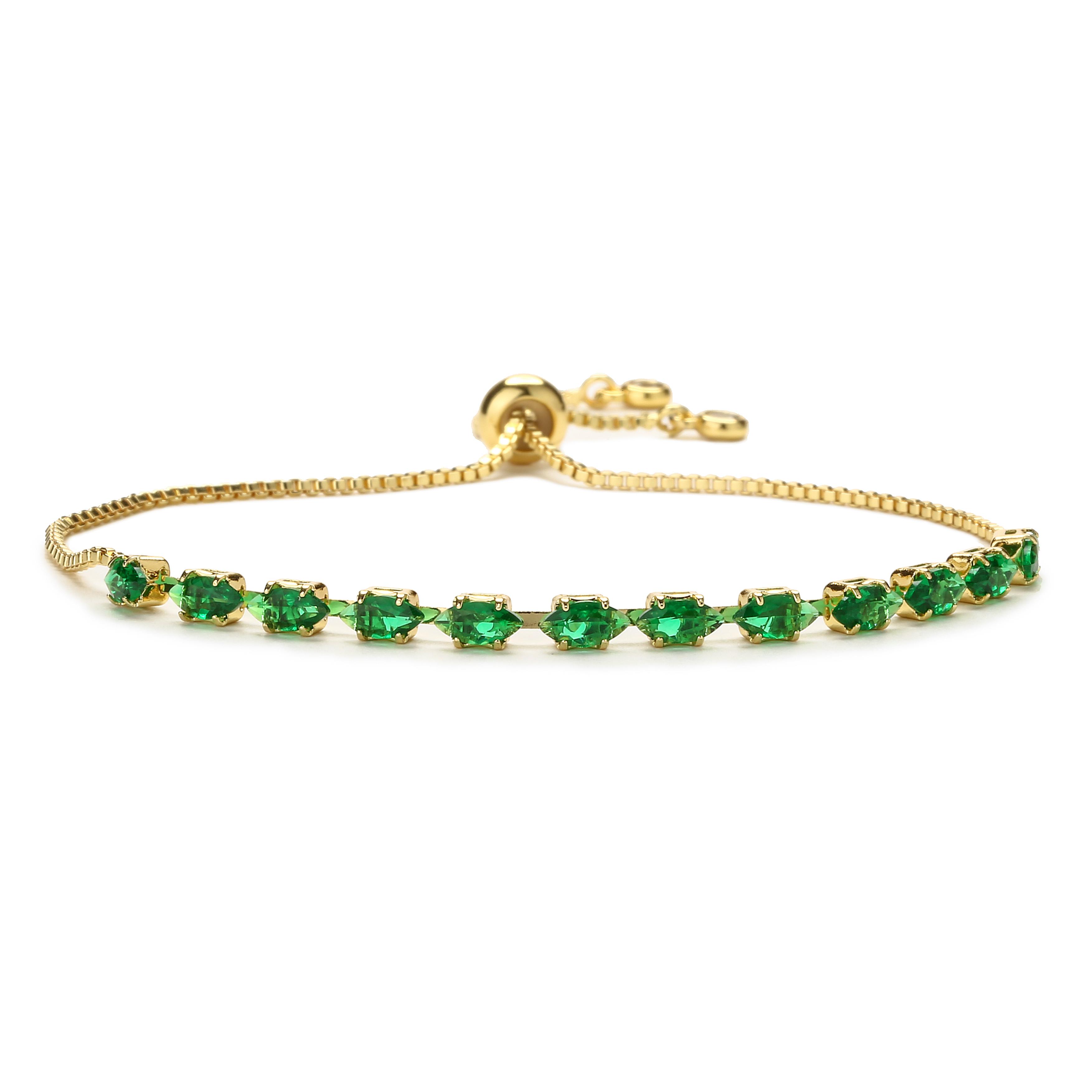 

HECHENG,Fashionable Zircon Bracelets for Women Dazzling Colorful Chain Trend Sexy Party Accessories Zircon Wholesale зелёный