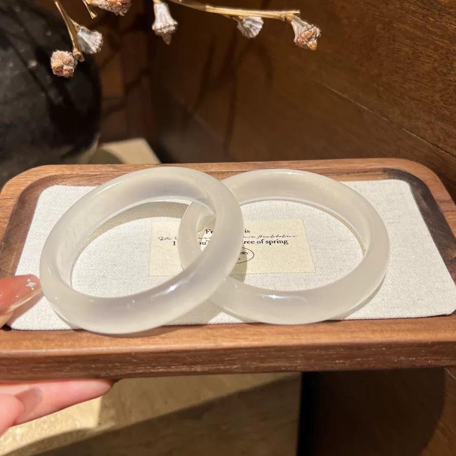 Браслет из белого ледяного кварцита и лунного камня – Подарок в девичьем стиле интернет-знаменитости 54mm