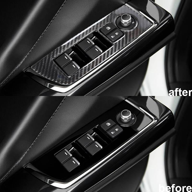 For Mazda CX-9 2016 Carbon Fiber Car Gear Shift Window Lift Air Outlet Steer Wheel Panel Trim Stickers Interior Accessories