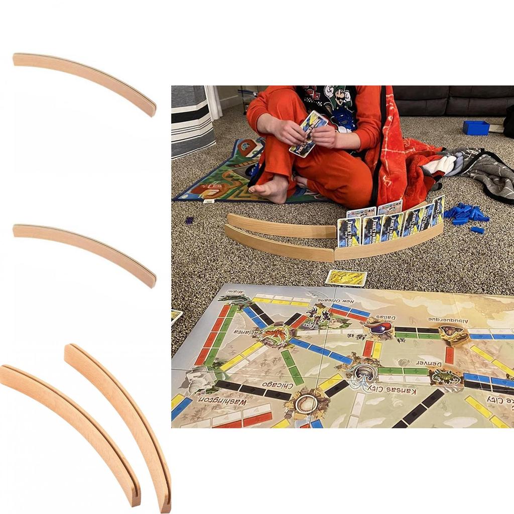 Modern Wooden Playing Card Stand With Long Arms For Home Game Use