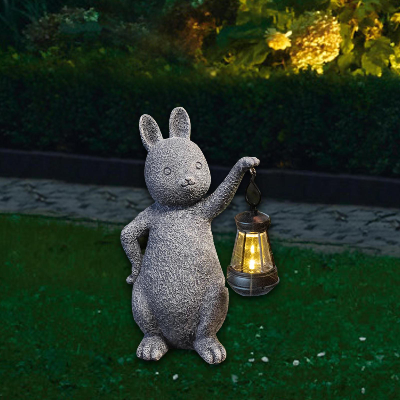 Solar Garden Statue Animal Sculpture Waterproof Figurine for Outside Balcony Backyard Home
