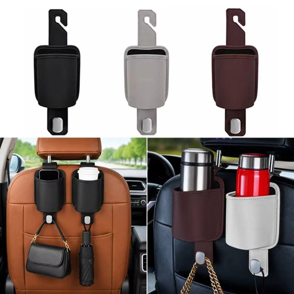 Universal Car Hanging Drink Holder Leather Auto Backseat Organizer  Car Interior Accessories