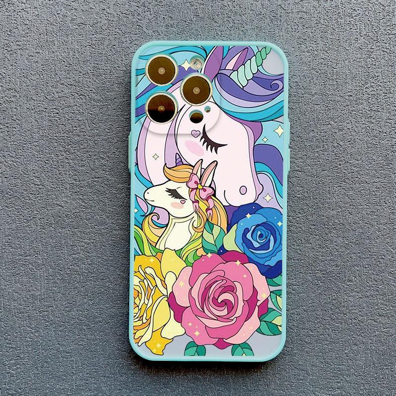 Cartoon Unicorn Phone Case For iPhone 12 13 Pro Max Mini XR XS X 8 7 Plus Back Cover For iPhone 11 14 Pro Max Shockproof Shells